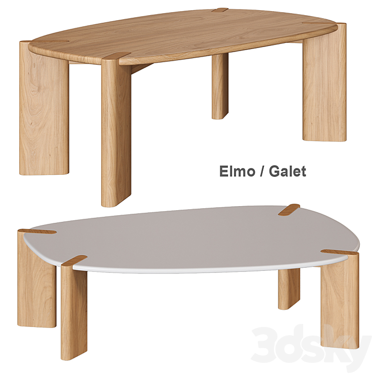 Elmo \/ Galet Coffee table La Redoute 3DS Max Model - thumbnail 1