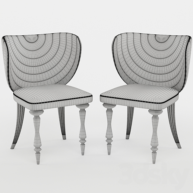 Elve luxury dining table and chairs 3DSMax File - thumbnail 7