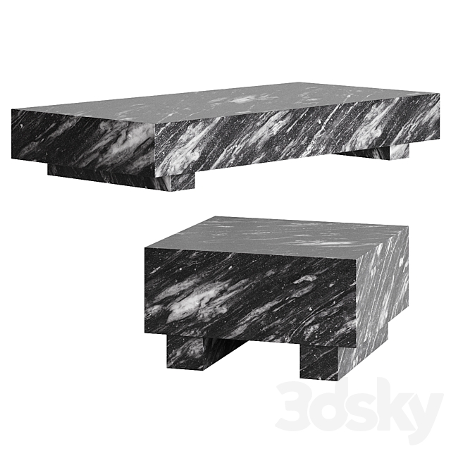 Enyo Gray Marble Coffee Tables By Crate&Barrel 3ds Max - thumbnail 1