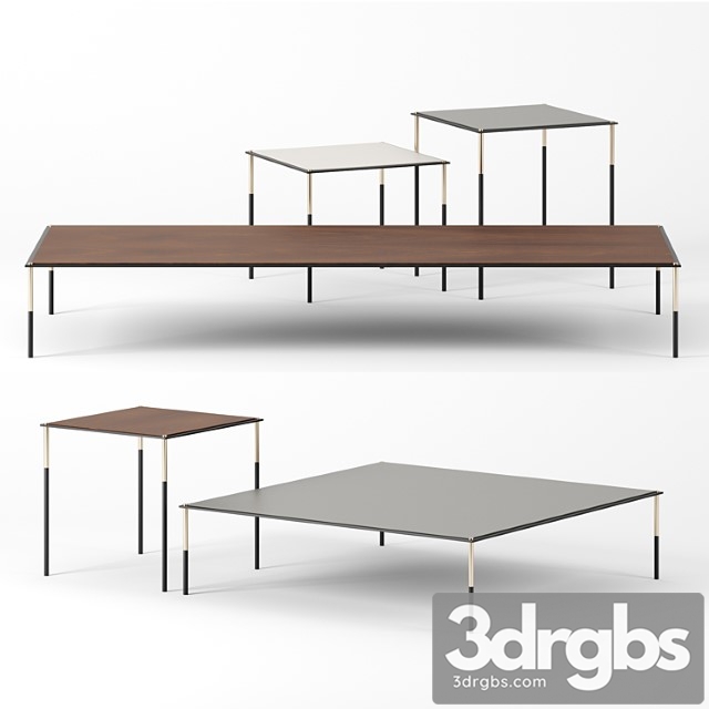 Era coffee tables square set by living divani - thumbnail 1