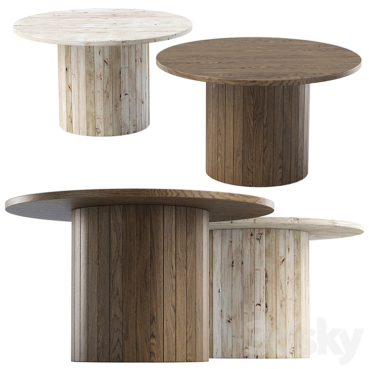 Eric Wooden Round Dining Table by Bpoint Design 3DS Max Model - thumbnail 1