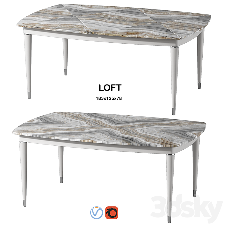 Estetica Loft table 3DS Max - thumbnail 1