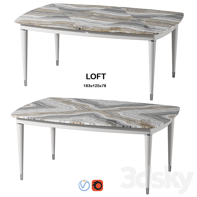 Estetica Loft table 3DSMax File - thumbnail 1