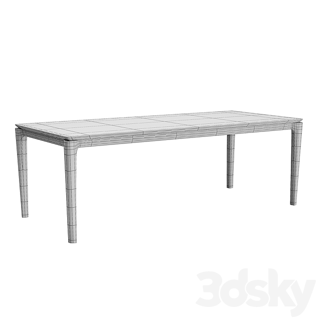 Ethnicraft Oak Bok Dining Table 3DS Max Model - thumbnail 2