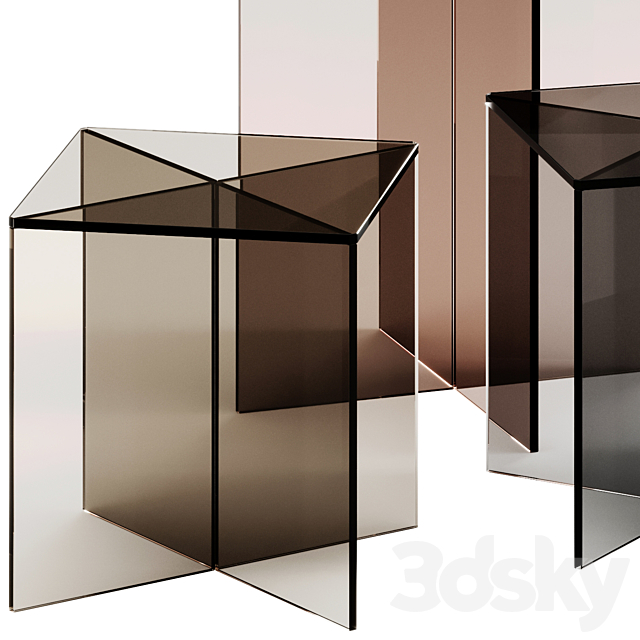 Exenza LIFT X Square glass coffee tables 3DS Max Model - thumbnail 3