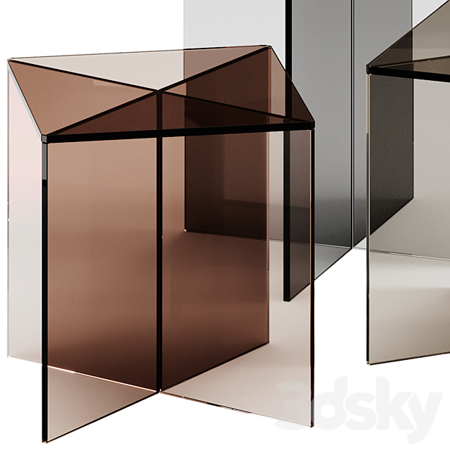 Exenza LIFT X Square glass coffee tables 3DS Max Model - thumbnail 4