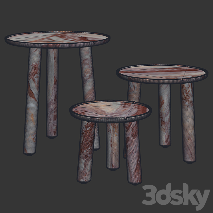 Exteta – Stone Round Coffee Table 3DS Max - thumbnail 2