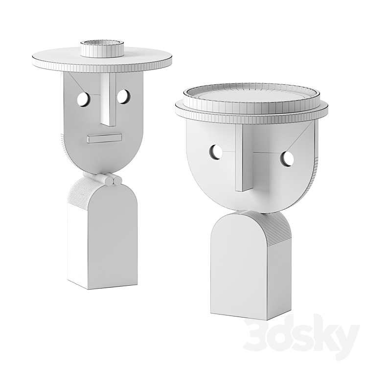 FACES side tables by Sancal 3DS Max - thumbnail 2