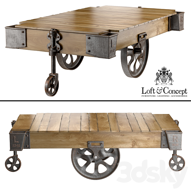 FACTORY CART COFFEE TABLE 3DS Max Model - thumbnail 2