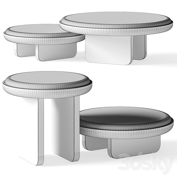 Falsasquadra Euridice & Nereide & Eco Coffee Tables 3DS Max - thumbnail 2