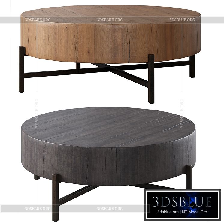 “Fargo 40″” Round Reclaimed Wood Coffee Table by pottery barn” 3DS Max - thumbnail 3