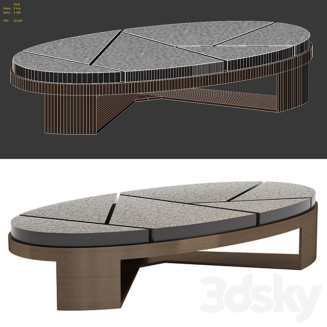 FBC London – Aurora Large Coffee Table 3DSMax File - thumbnail 2