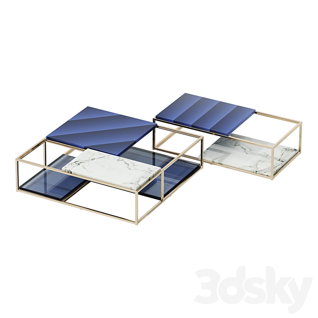 Fendi casa BOOGIE Calacatta Warm Gold (coffee table) BLUE 3DSMax File - thumbnail 1