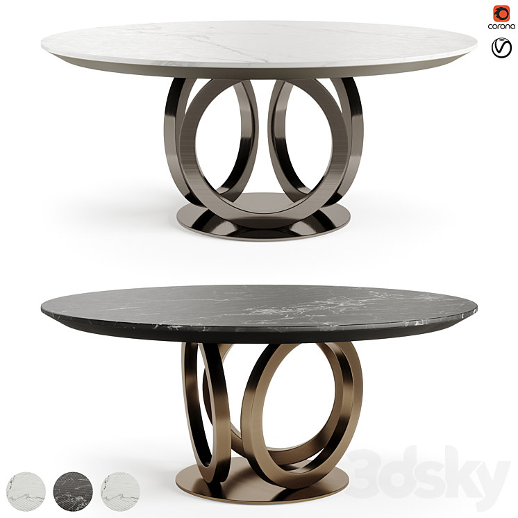 FENDI CASA GALILEO MARBLE DINING TABLE 3DS Max Model - thumbnail 1