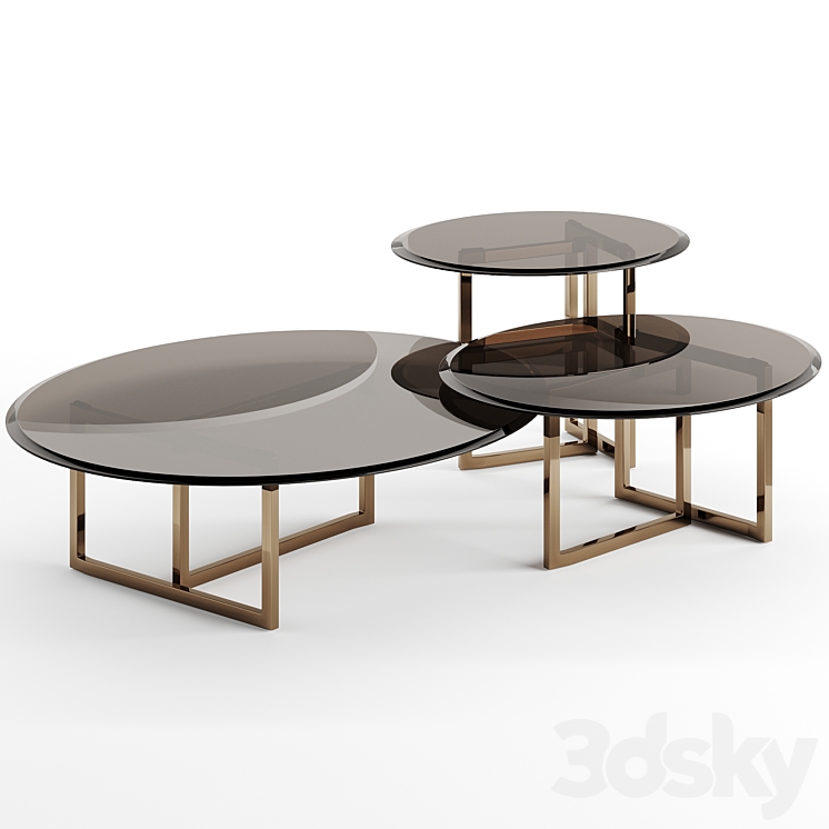 Fendi Ford Glass Table 3DS Max Model - thumbnail 1