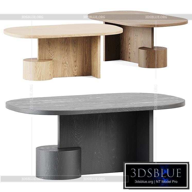 Ferm Living Insert Coffee Table \/ Wooden Table 3DS Max - thumbnail 3