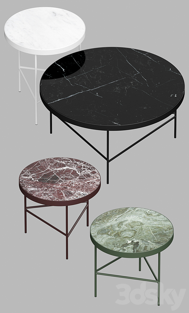 Ferm Living Marble table 3DS Max Model - thumbnail 2