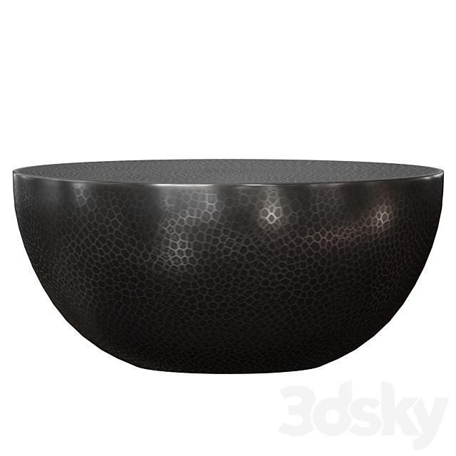 Fernando Metal Drum Coffee Table (Crate and Barrel) 3DS Max Model - thumbnail 2