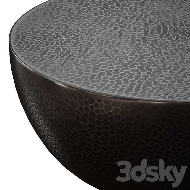 Fernando Metal Drum Coffee Table (Crate and Barrel) 3DS Max Model - thumbnail 4