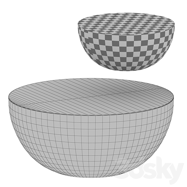 Fernando Metal Drum Coffee Table (Crate and Barrel) 3DS Max Model - thumbnail 5