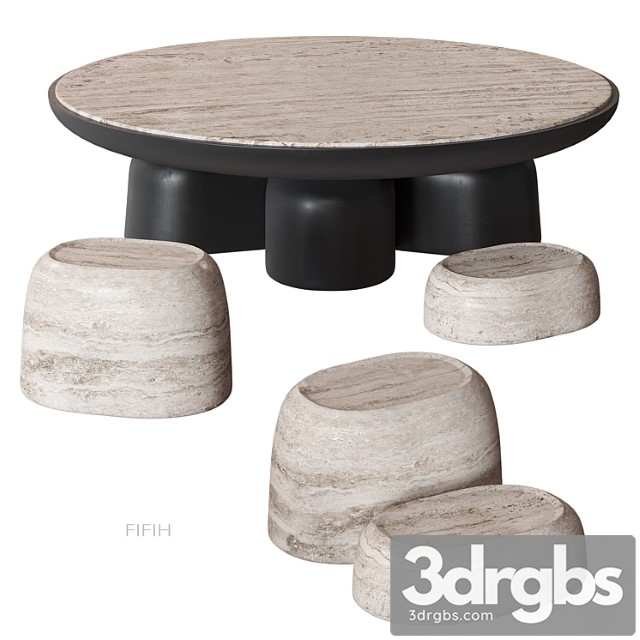 Fifih coffee table travertine homme?s - thumbnail 1