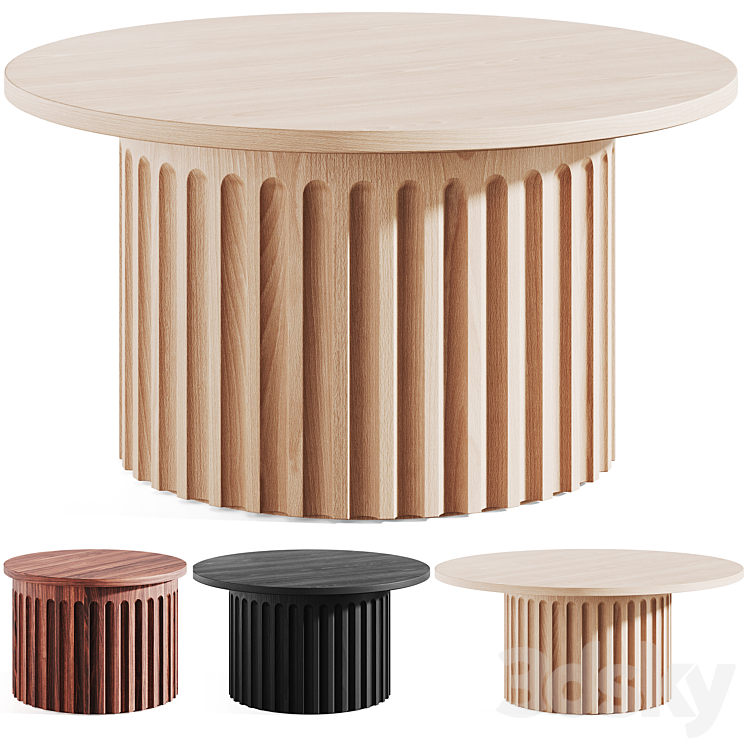 Fluted Coffee Table by Galvin Brothers 3DS Max Model - thumbnail 1