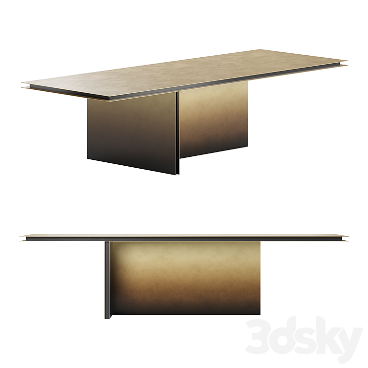 Folio dining table by De Castelli 3DS Max Model - thumbnail 1