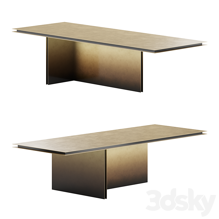 Folio dining table by De Castelli 3DS Max Model - thumbnail 2