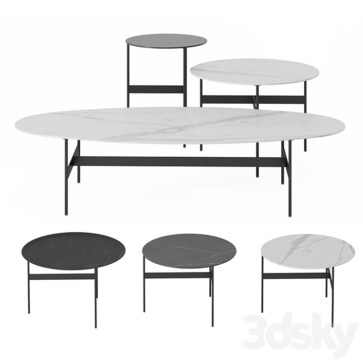 Formiche table set. B&B Italia. 3DS Max - thumbnail 1