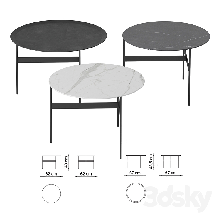 Formiche table set. B&B Italia. 3DS Max - thumbnail 2