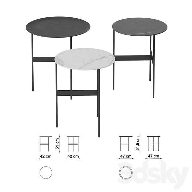 Formiche table set. B&B Italia. 3DSMax File - thumbnail 3