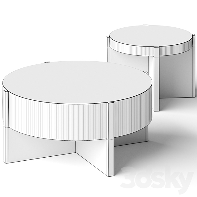 Four Hands Bingham Coffee Tables 3DS Max Model - thumbnail 2