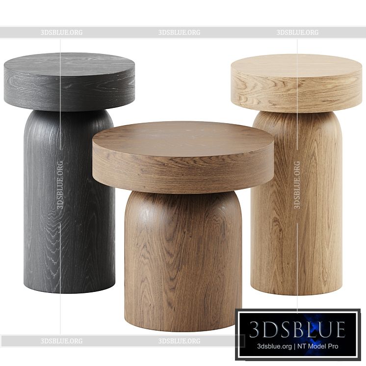 Francis Side Tables by Lema \/ Wooden table 3DS Max - thumbnail 3