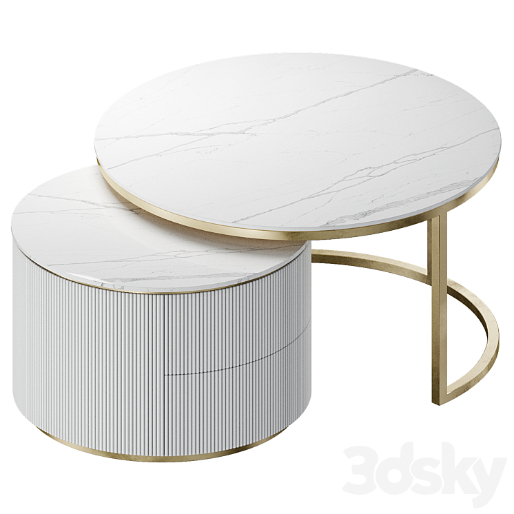 frandiss coffee table set 3DS Max Model - thumbnail 2