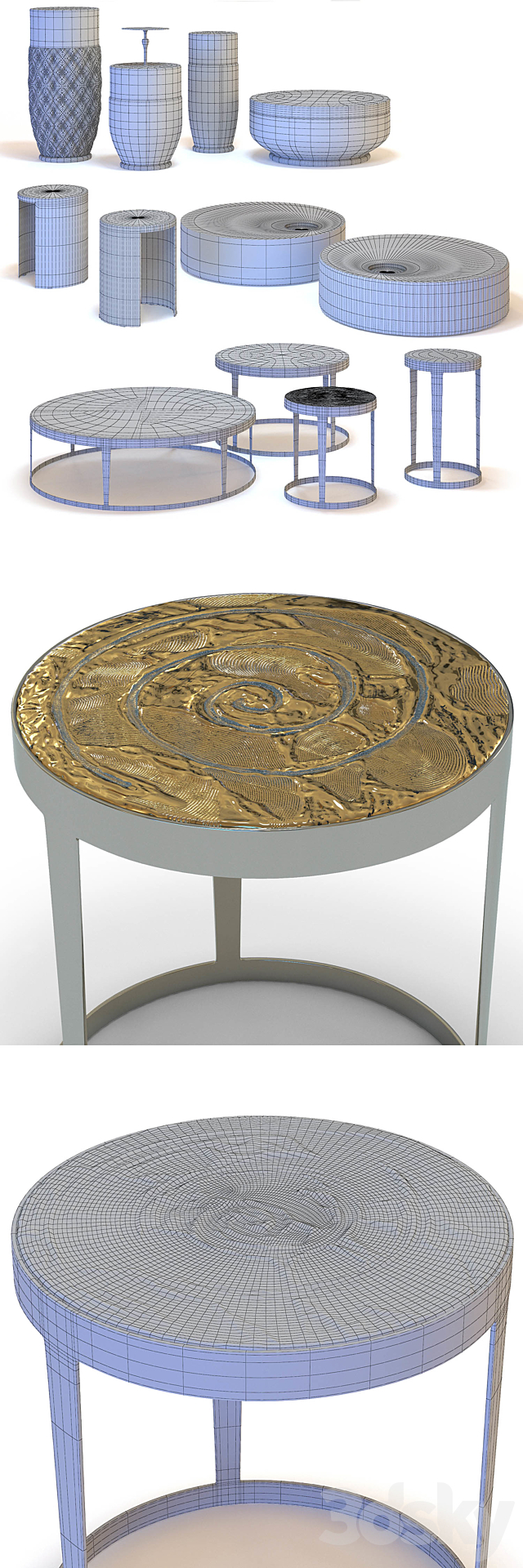 FRATELLI LONGHI Coffee Tables Set 01 3DSMax File - thumbnail 3