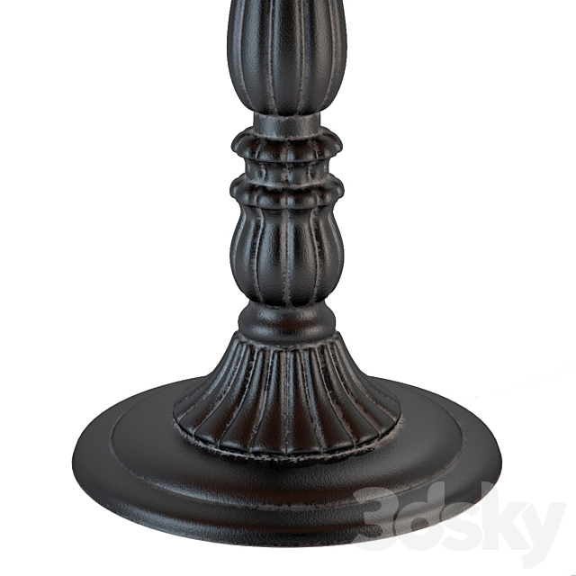 French Soda Fountain old wood dining table 3DS Max Model - thumbnail 2