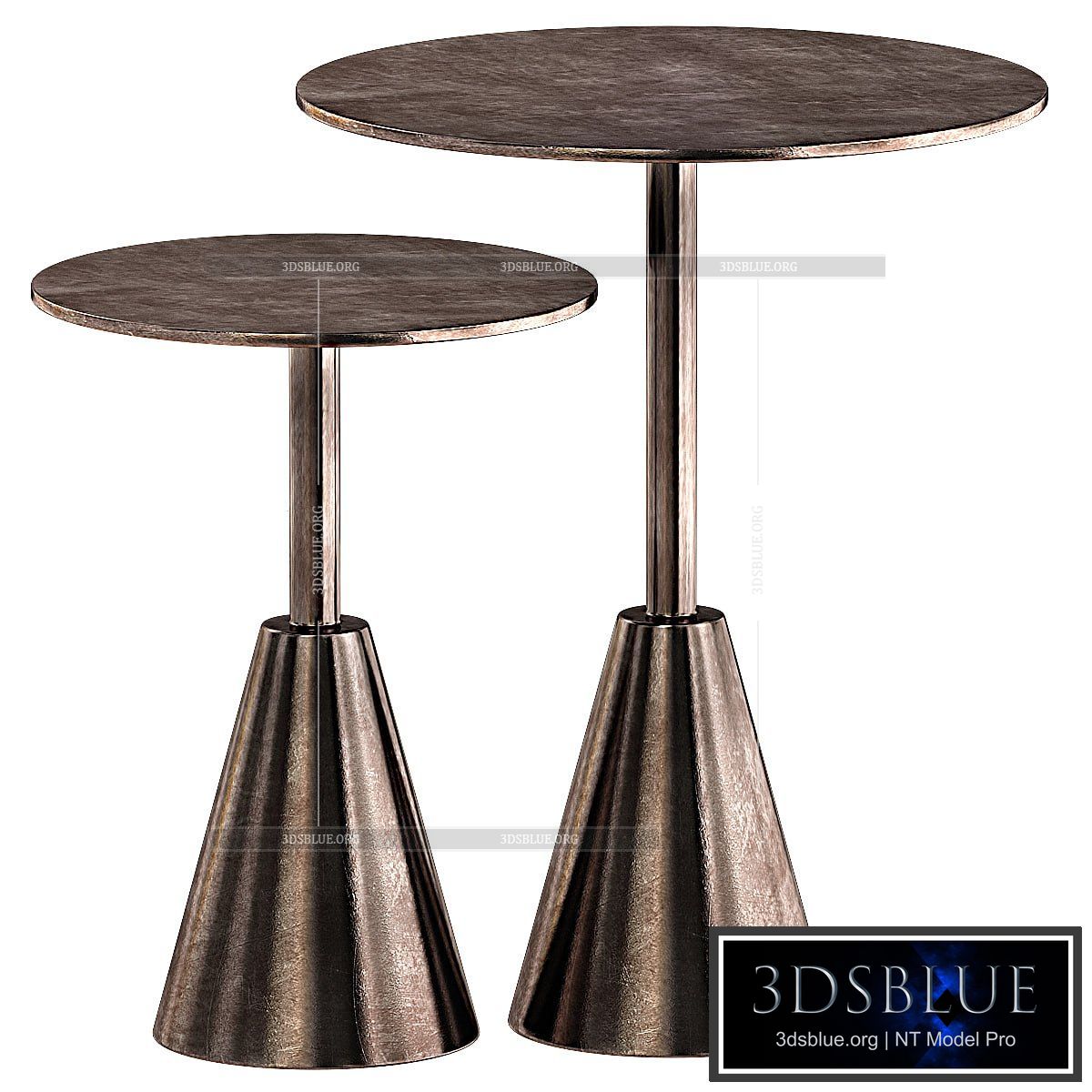 FRISCO END TABLES SET-ANTIQUE RUST FINISH 3DS Max - thumbnail 3