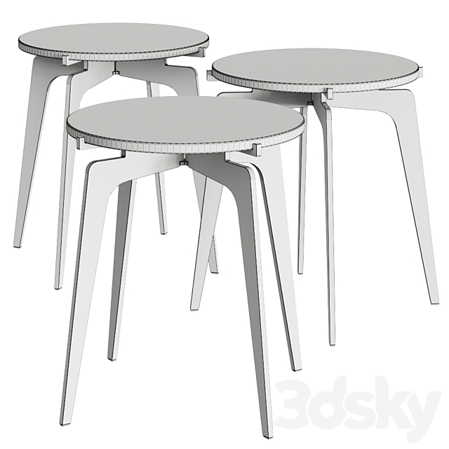 Gabriel Scott Prong Coffee & Side Tables 3DSMax File - thumbnail 2