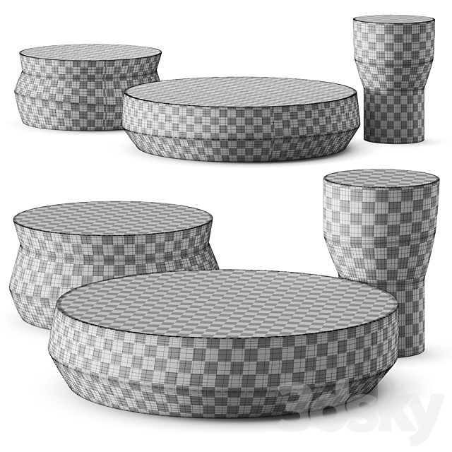 Gallotti & Radice Drummers Coffee Tables 3DS Max Model - thumbnail 4