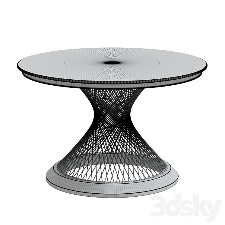 Garda Decor DINING TABLE ROUND ARTIFICIAL MARBLE \/ GOLD 3DS Max Model - thumbnail 2