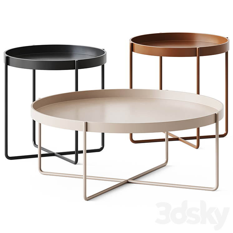 Gaultier Round Coffee Tables 3DS Max Model - thumbnail 1