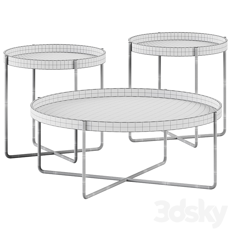 Gaultier Round Coffee Tables 3DS Max Model - thumbnail 2