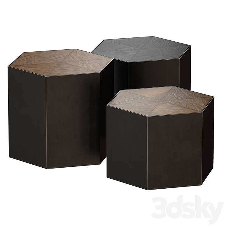 Geo Bunching Table Set (Crate and Barrel) 3DS Max - thumbnail 2