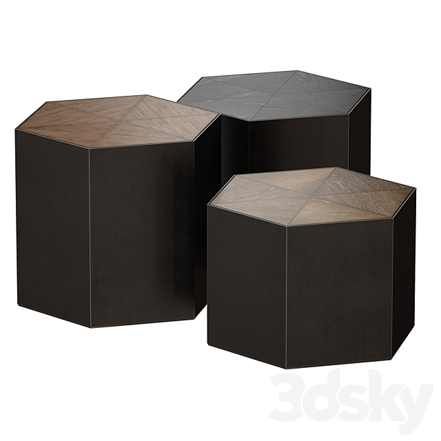 Geo Bunching Table Set (Crate and Barrel) 3DSMax File - thumbnail 2