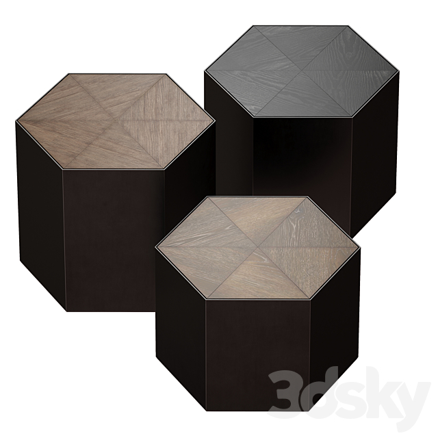 Geo Bunching Table Set (Crate and Barrel) 3DSMax File - thumbnail 3