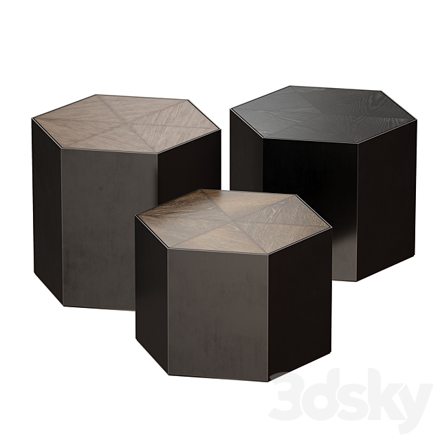 Geo Bunching Table Set (Crate and Barrel) 3DSMax File - thumbnail 4