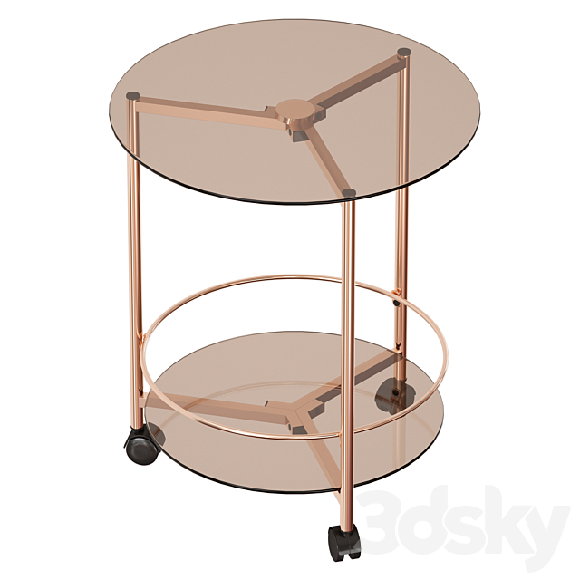 GIBSON ROLLING END TABLE 3DS Max Model - thumbnail 4