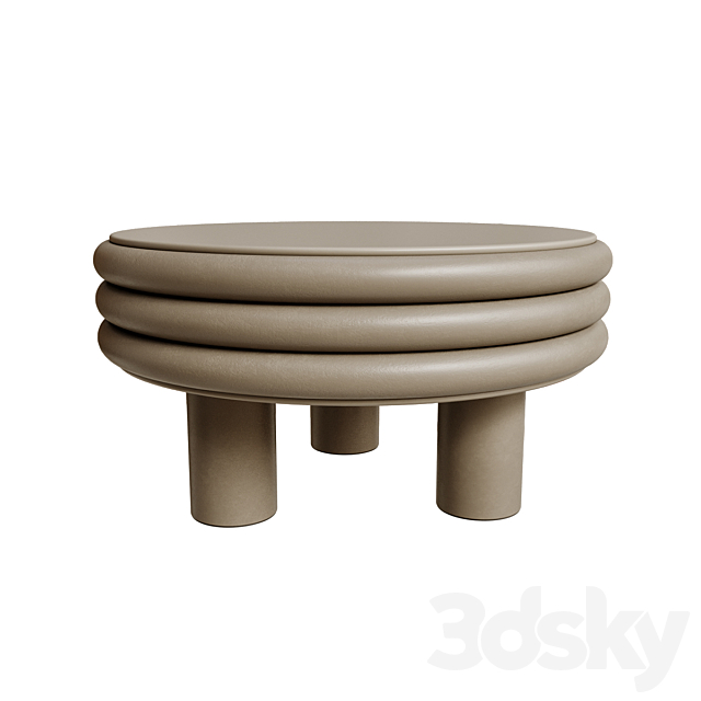 Giobagnara Scala beige low round coffee table 3DS Max Model - thumbnail 3