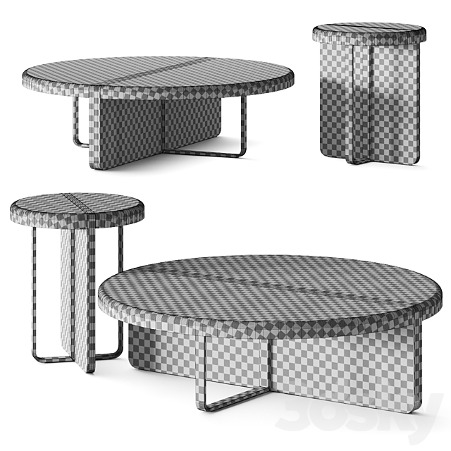 Giorgio Bonaguro Line Coffee Tables 3DS Max Model - thumbnail 2