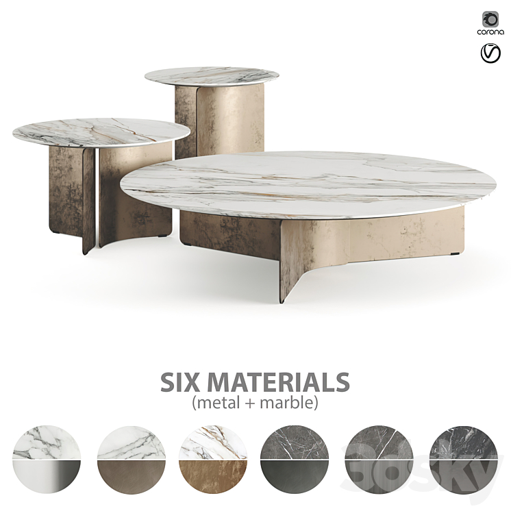 Giulio Marelli Wave 2023.2 Coffee Table 3DS Max Model - thumbnail 1